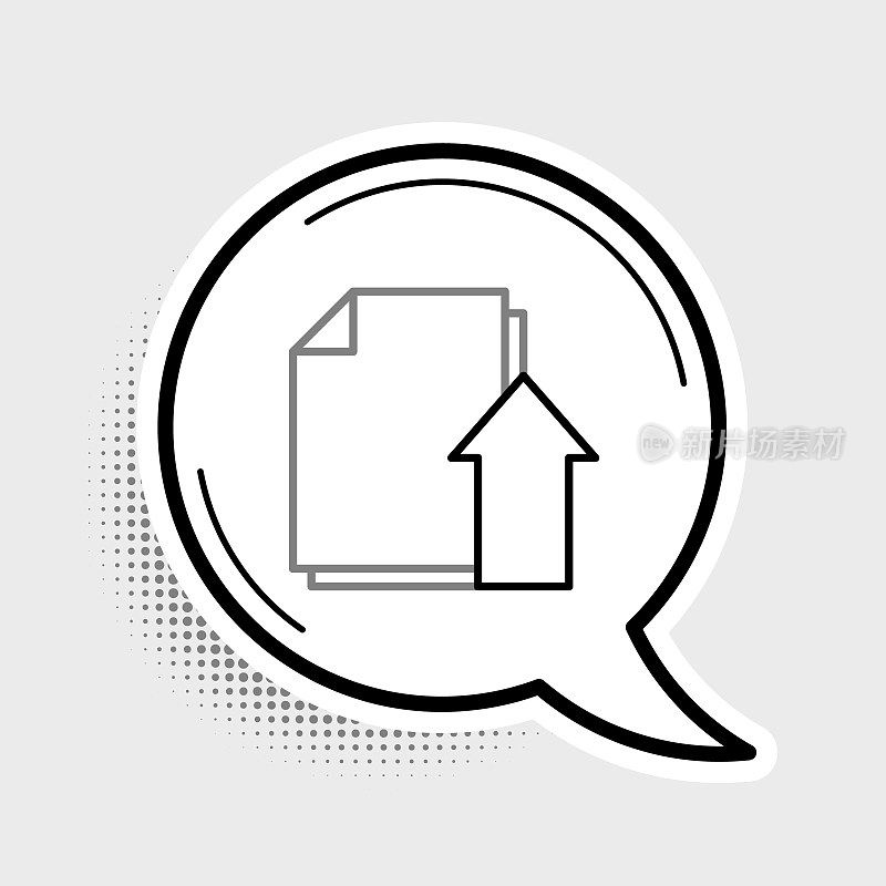 Line Upload file document icon isolated on grey background. Document arrow. Colorful outline concept. Vector